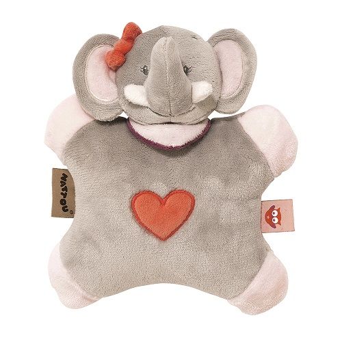  adèle et valentine flatsie éléphant gris rose coeur 22 cm 